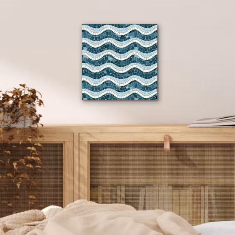 Blauw - Wit - Mozaïek - Golvend aluminium wit klein 46 -sfeer3