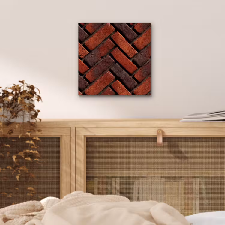 Bakstenen - Visgraat - Structuur - Roodbruin aluminium wit klein 46 -sfeer3