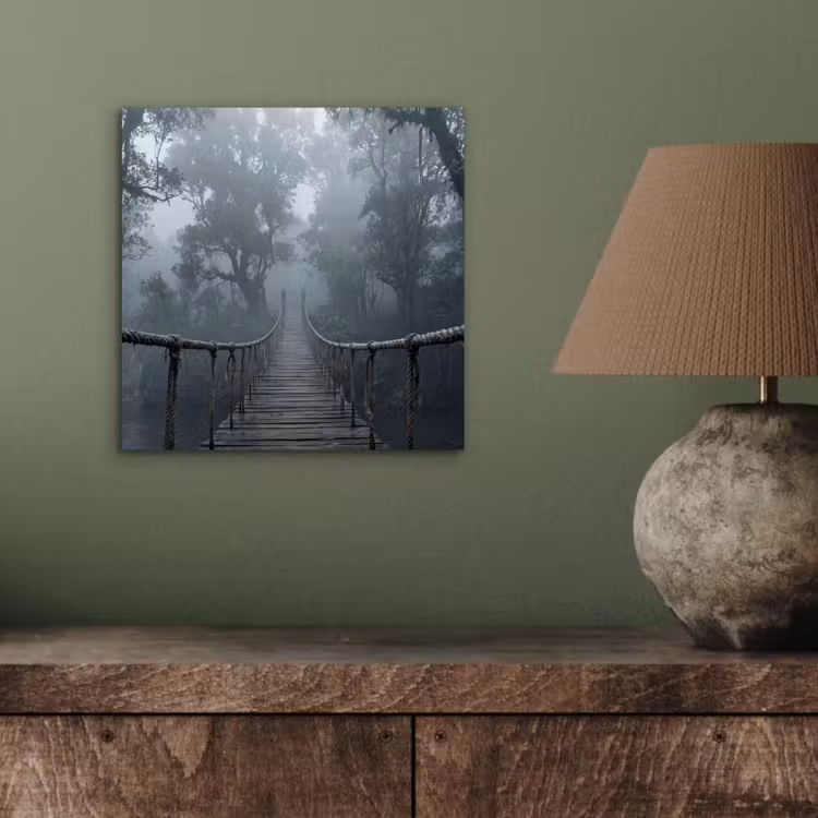 Brug - Jungle - Mist - Natuur aluminium wit klein -sfeer2