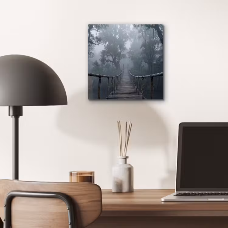 Brug - Jungle - Mist - Natuur aluminium wit klein -sfeer5