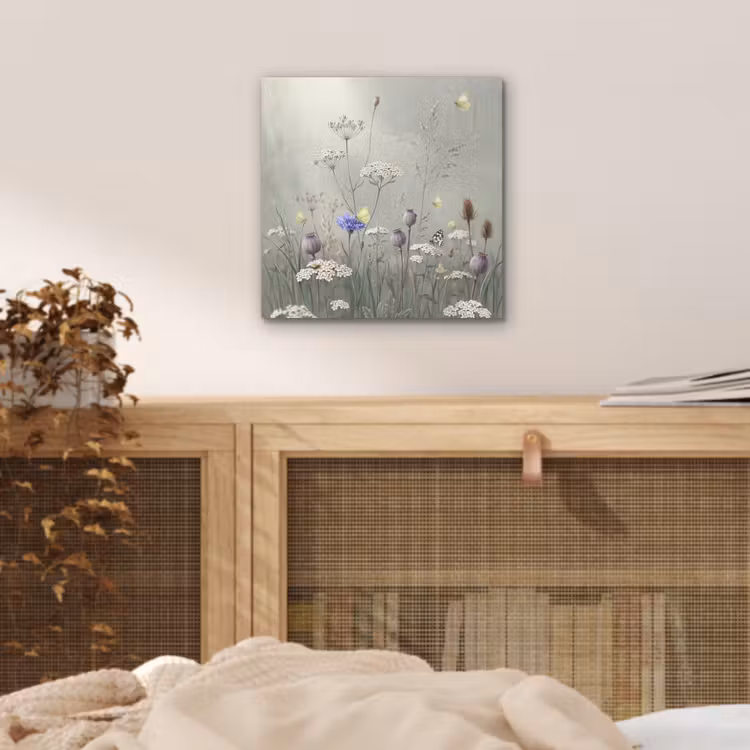 Vlinders - Wildbloemen - Illustratie - Kleurrijk aluminium wit klein -sfeer3