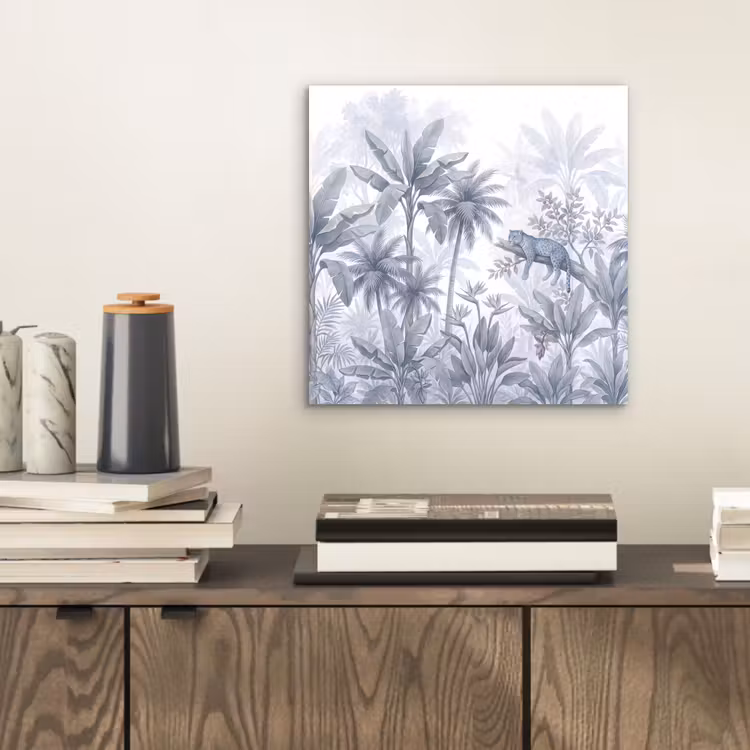 Kat - Tropisch bos - Modern - Grijs aluminium wit klein -sfeer1