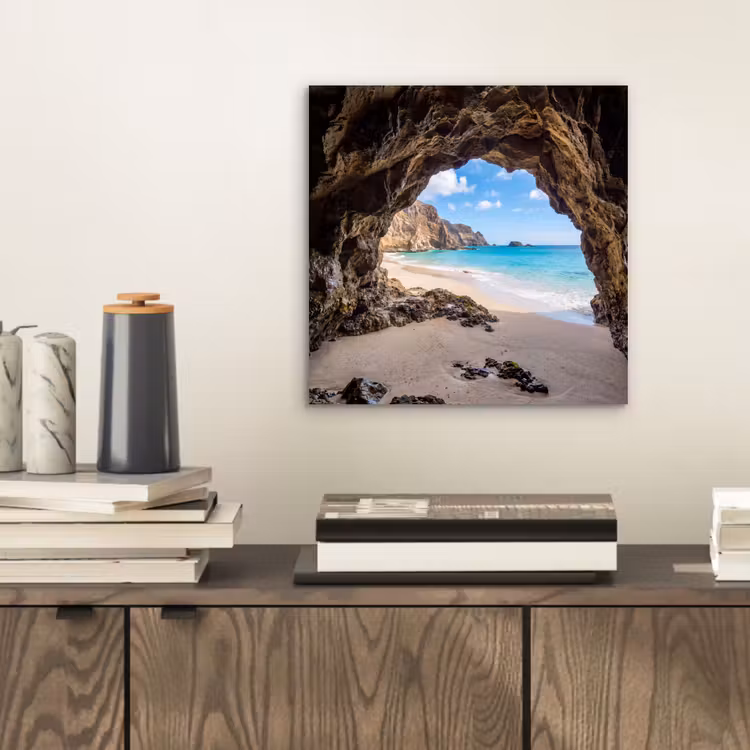 Grot - Strand - Zee - Blauw aluminium wit klein -sfeer1