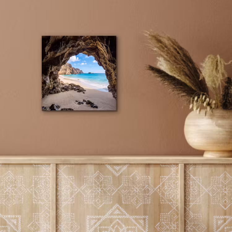Grot - Strand - Zee - Blauw aluminium wit klein -sfeer4