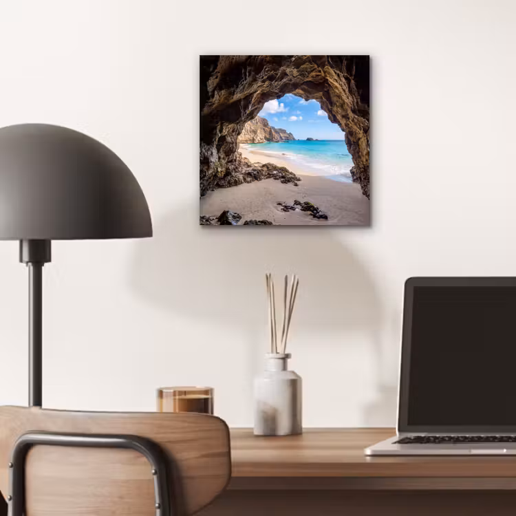 Grot - Strand - Zee - Blauw aluminium wit klein -sfeer5