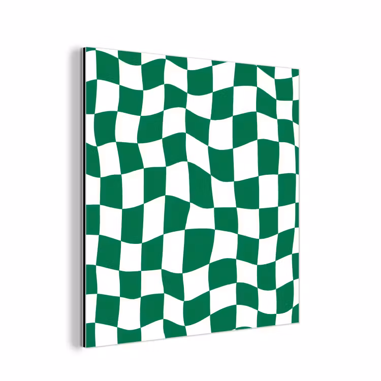 Schaakbord - Golvend - Groen aluminium wit klein 46 -3d