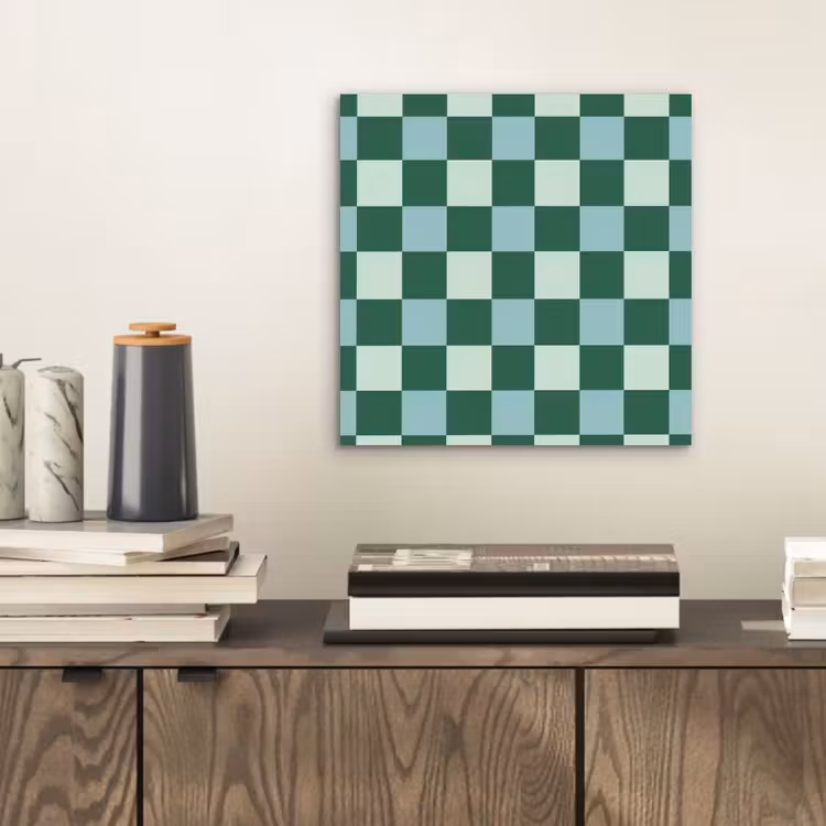 Schaakbord - Klassiek - Groen aluminium wit klein 46 -sfeer1