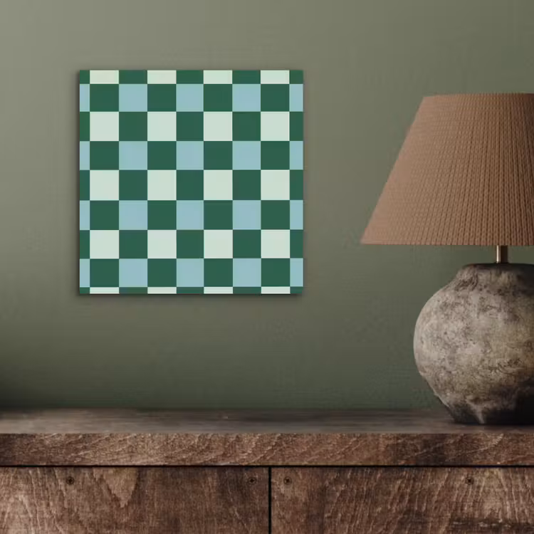 Schaakbord - Klassiek - Groen aluminium wit klein 46 -sfeer2