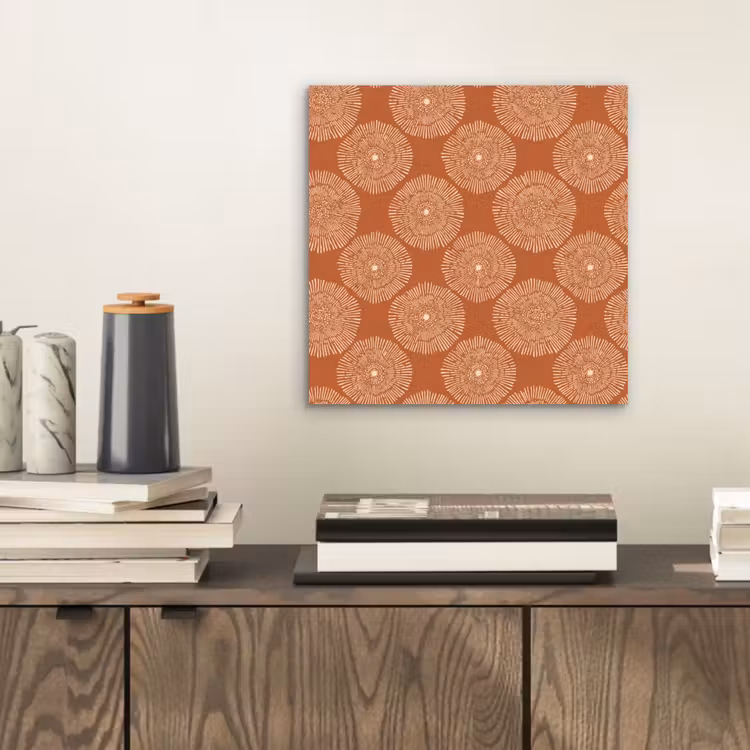 Cirkels - Grafisch - Patroon - Terracotta aluminium wit klein 46 -sfeer1