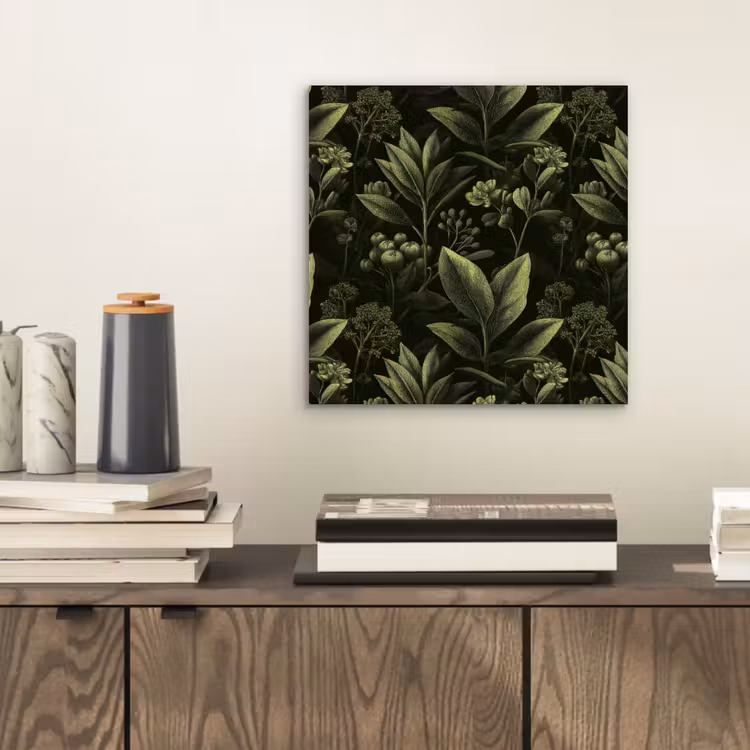 Klassiek - Donker - Botanisch - Planten aluminium wit klein 46 -sfeer1