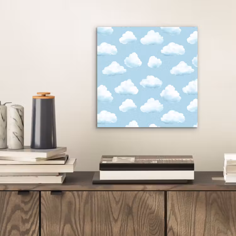 Wolken - Illustratie - Blauw aluminium wit klein 46 -sfeer1