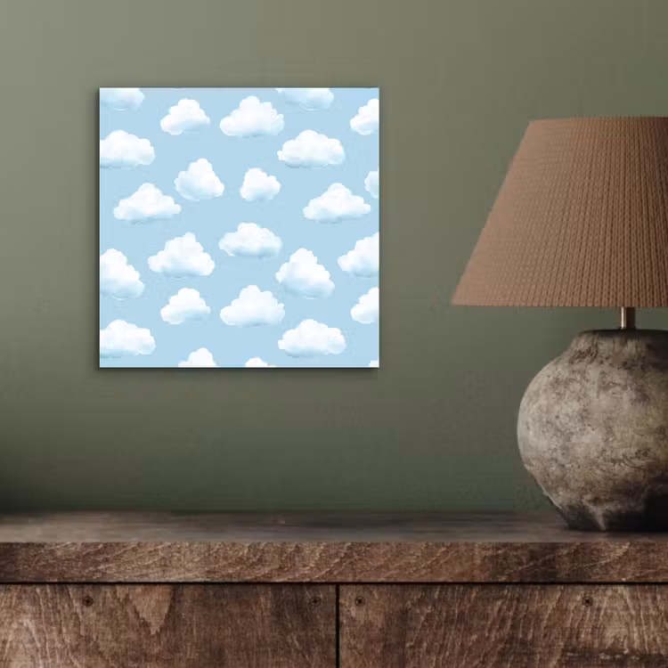 Wolken - Illustratie - Blauw aluminium wit klein 46 -sfeer2