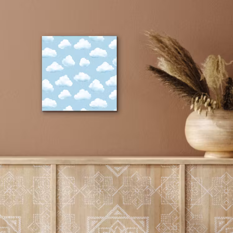 Wolken - Illustratie - Blauw aluminium wit klein 46 -sfeer4