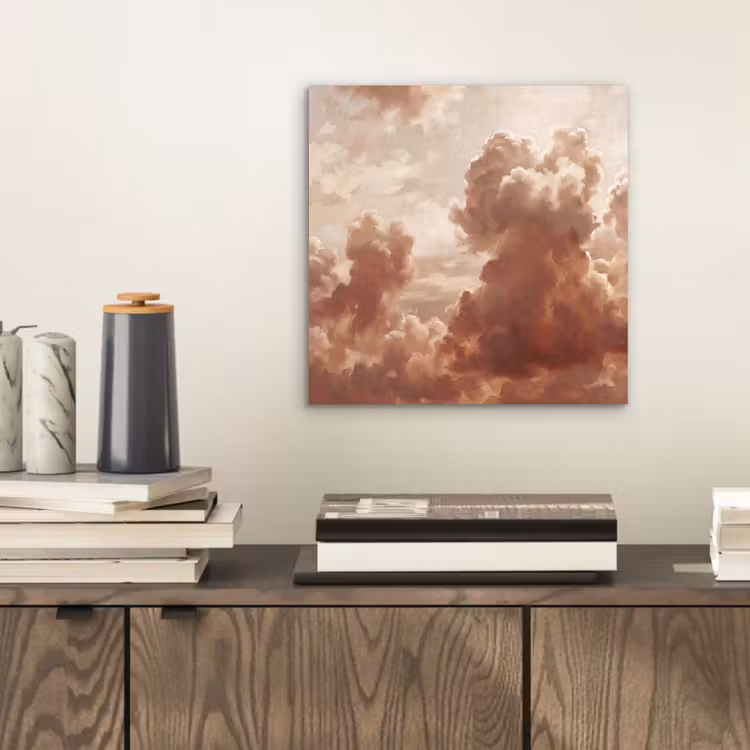 Wolken - Lucht - Natuur - Modern - Bruin aluminium wit klein -sfeer1