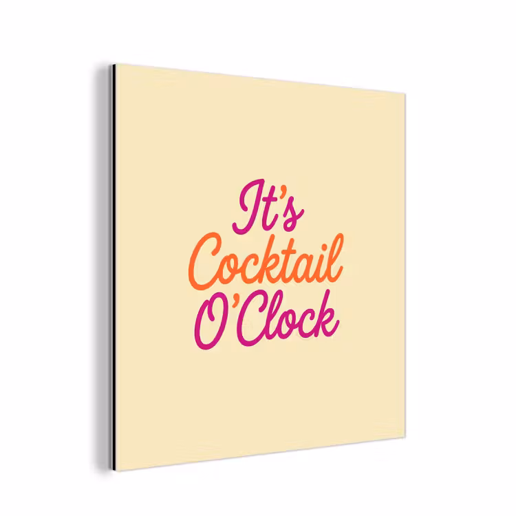 Cocktail O'Clock - Geel - Retro aluminium wit klein -3d