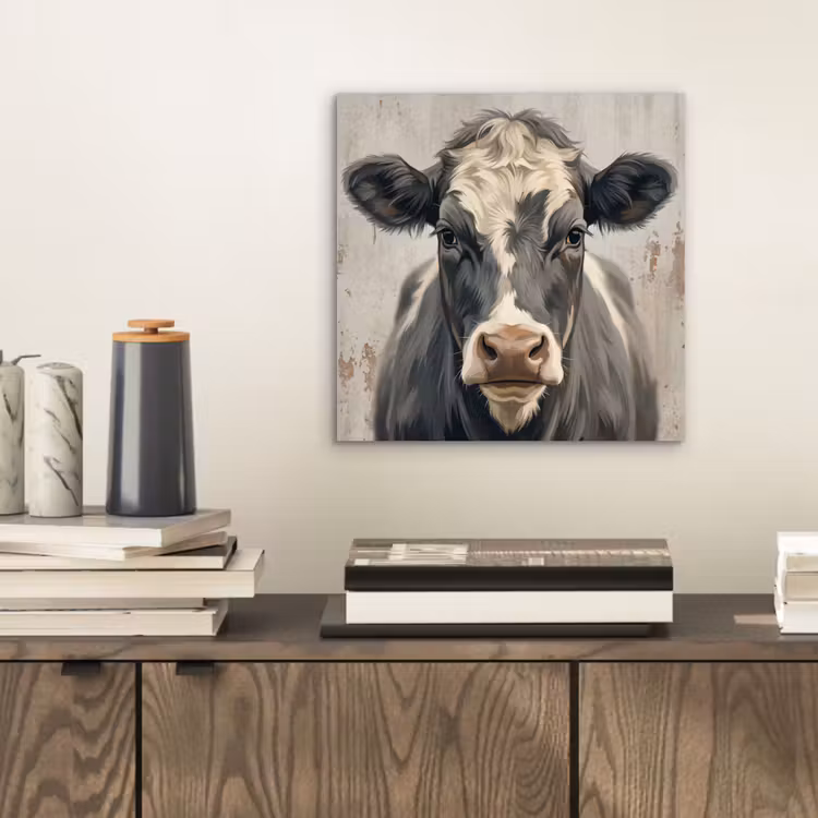 Koe - Portret - Dieren - Modern aluminium wit klein -sfeer1