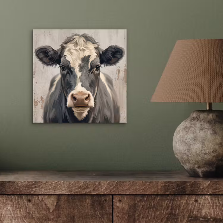 Koe - Portret - Dieren - Modern aluminium wit klein -sfeer2
