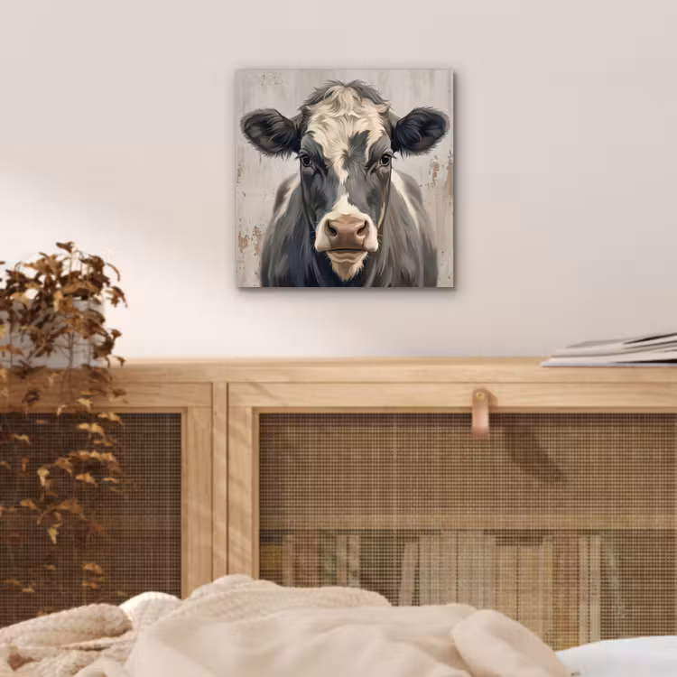 Koe - Portret - Dieren - Modern aluminium wit klein -sfeer3