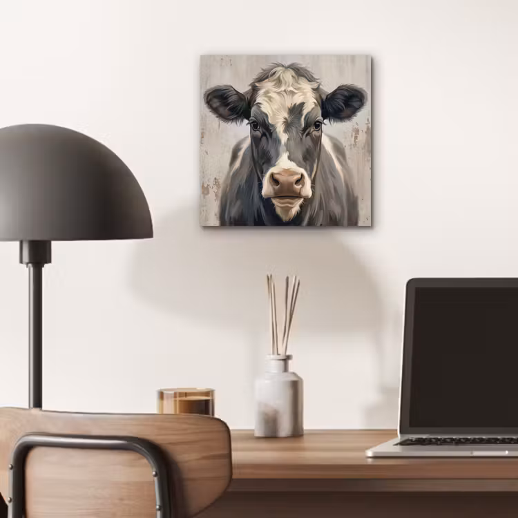 Koe - Portret - Dieren - Modern aluminium wit klein -sfeer5