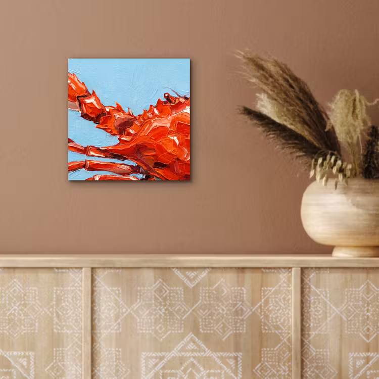 Krab - Zee - Dieren - Abstract - Rood aluminium wit klein -sfeer4