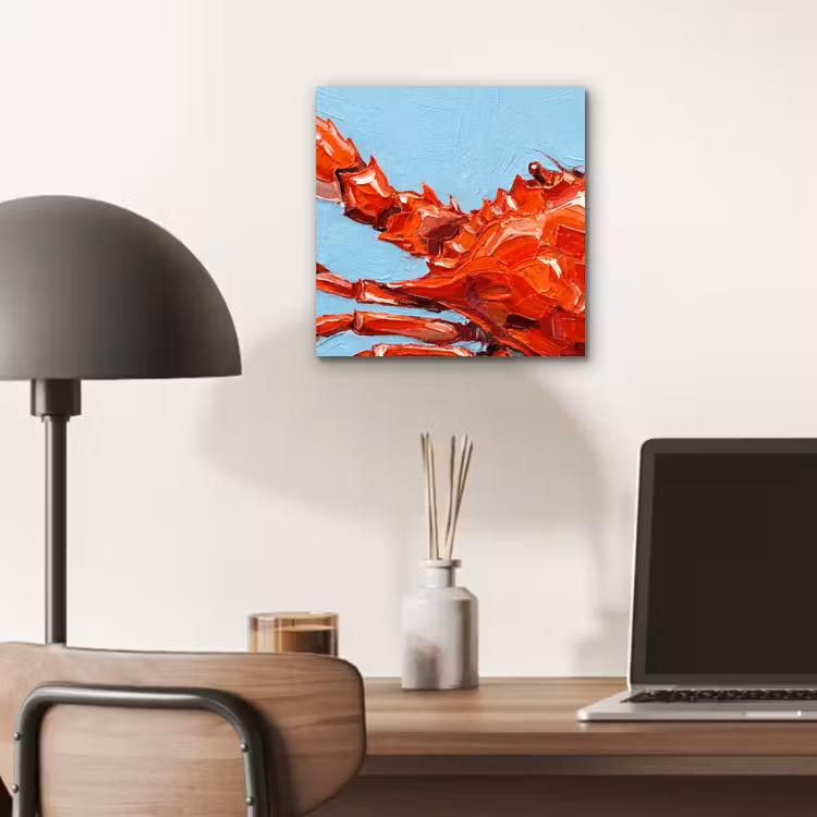 Krab - Zee - Dieren - Abstract - Rood aluminium wit klein -sfeer5