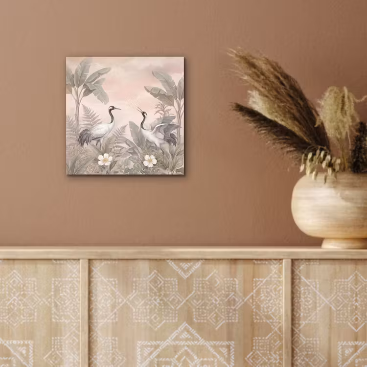 Kraanvogels - Natuur - Roze aluminium wit klein -sfeer4