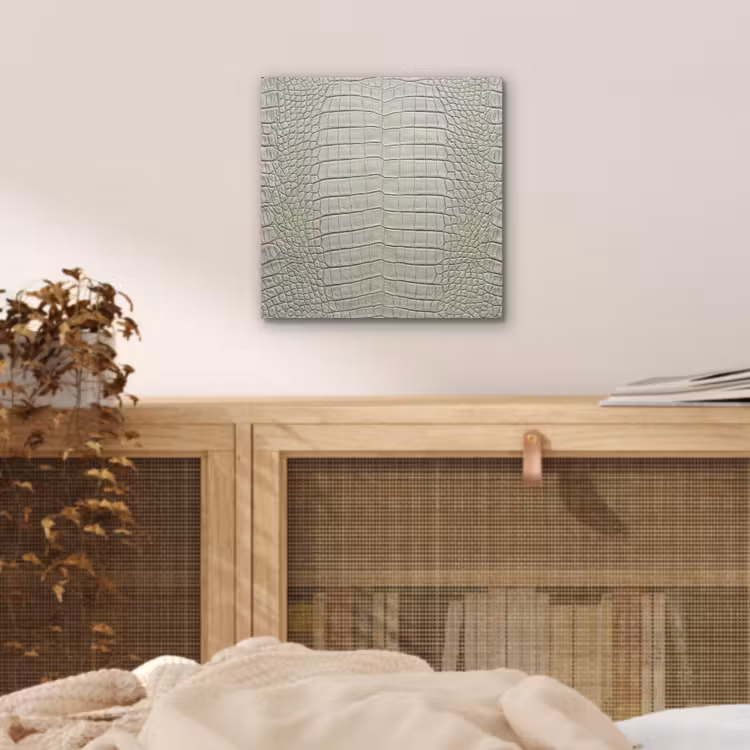 Krokodillenleer - Schubben - Groen aluminium wit klein -sfeer3