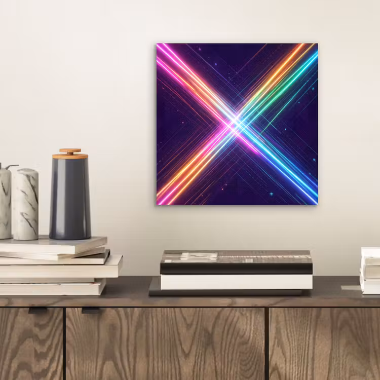 Kruisen - Lasterstralen - Neon aluminium wit klein -sfeer1