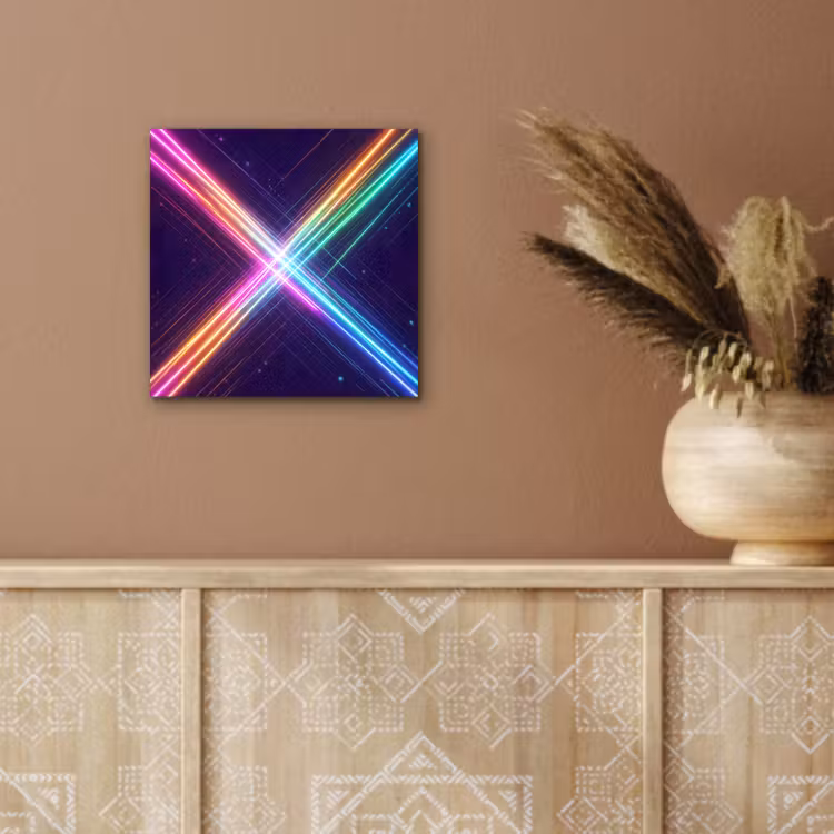 Kruisen - Lasterstralen - Neon aluminium wit klein -sfeer4