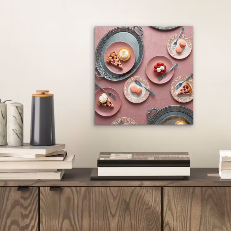 Dessert - Taart - Gebak - Zoet - Roze aluminium wit klein -sfeer1