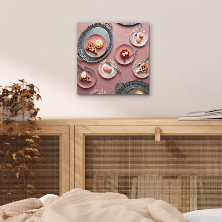 Dessert - Taart - Gebak - Zoet - Roze aluminium wit klein -sfeer3