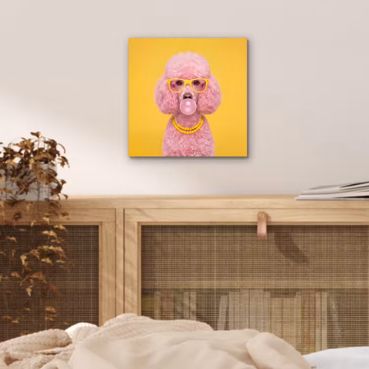 Hond - Kauwgum - Dieren - Modern - Roze aluminium wit klein -sfeer3