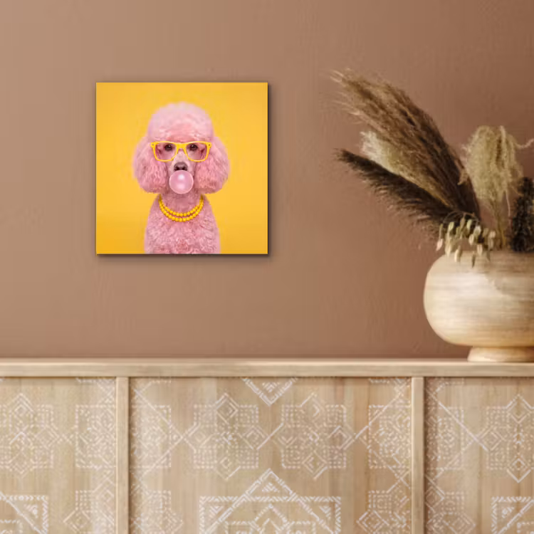 Hond - Kauwgum - Dieren - Modern - Roze aluminium wit klein -sfeer4