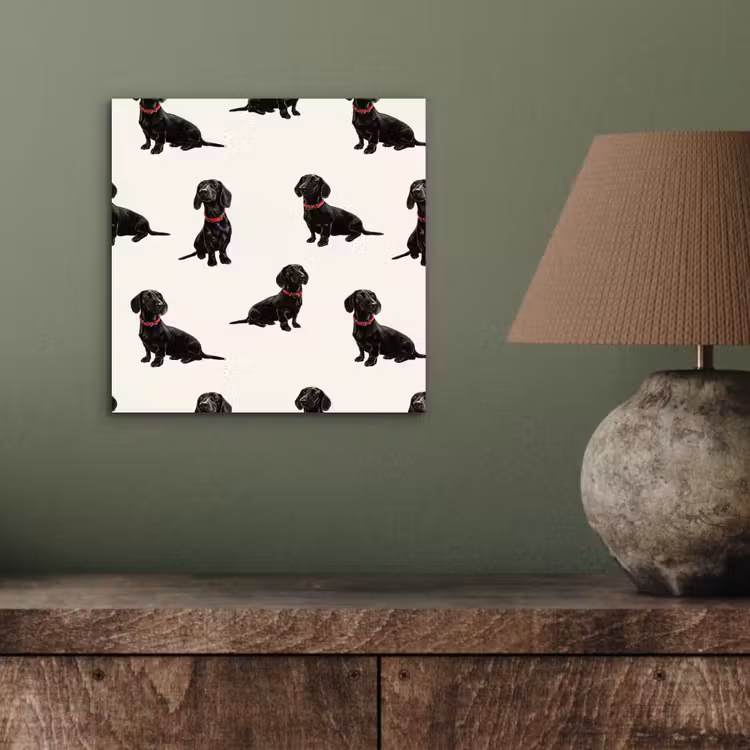 Hond - Patroon - Zwart aluminium wit klein 46 -sfeer2