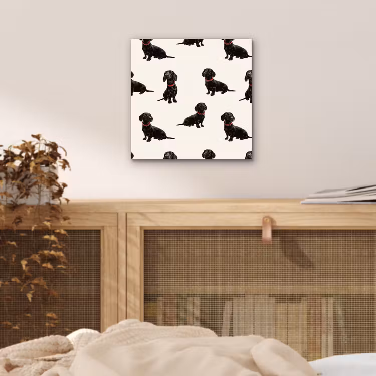 Hond - Patroon - Zwart aluminium wit klein 46 -sfeer3