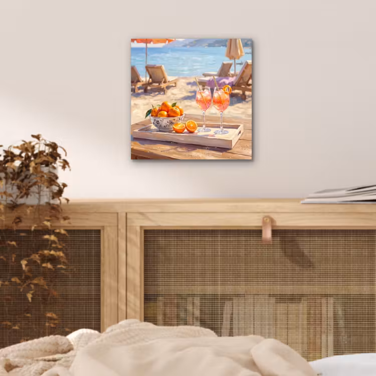 Drank - Glazen - Strand - Zomer - Oranje aluminium wit klein -sfeer3