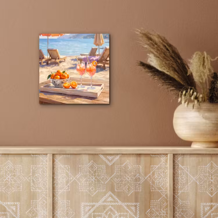 Drank - Glazen - Strand - Zomer - Oranje aluminium wit klein -sfeer4
