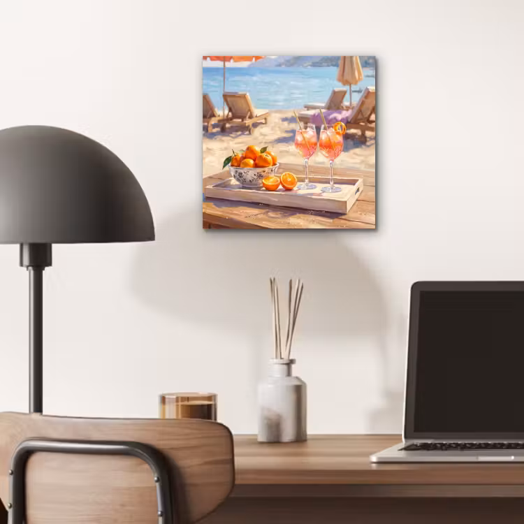 Drank - Glazen - Strand - Zomer - Oranje aluminium wit klein -sfeer5