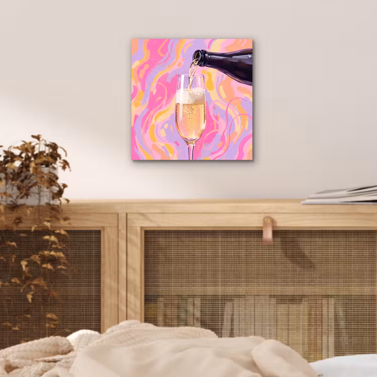 Drank - Inschenken - Feest - Abstract - Roze aluminium wit klein -sfeer3