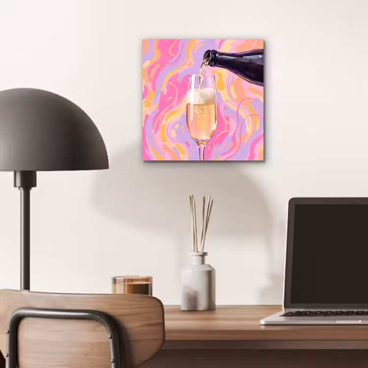 Drank - Inschenken - Feest - Abstract - Roze aluminium wit klein -sfeer5