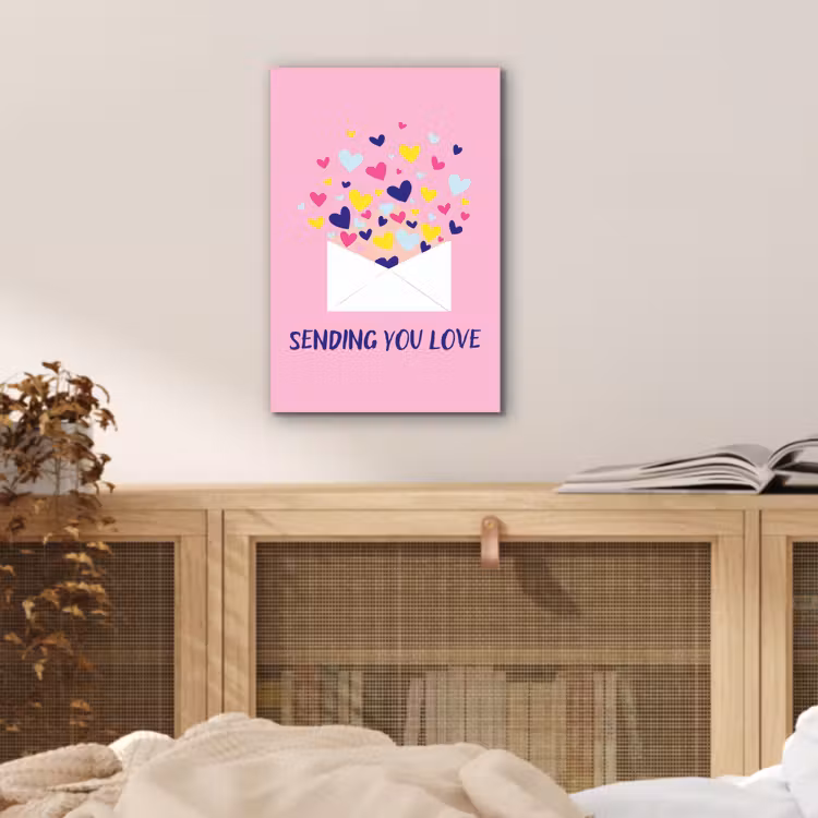 Envelop - Love - Hartjes - Valentijn aluminium wit klein -sfeer3