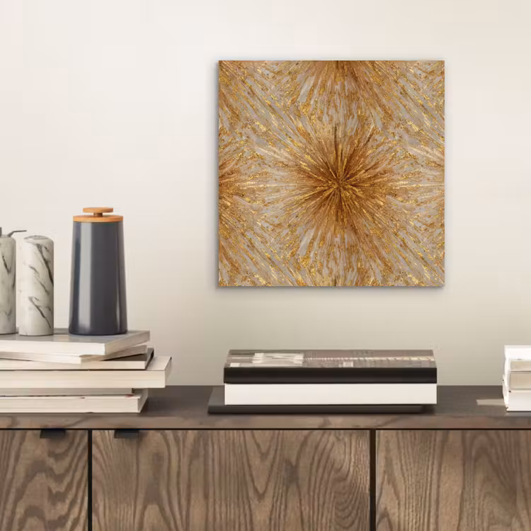 Explosie - Abstract - Goud - Wit aluminium wit klein 46 -sfeer1