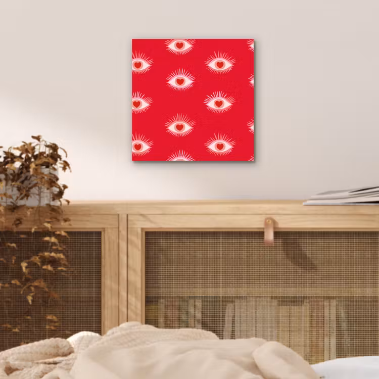 Ogen - Hart - Abstract - Rood - Roze aluminium wit klein 46 -sfeer3