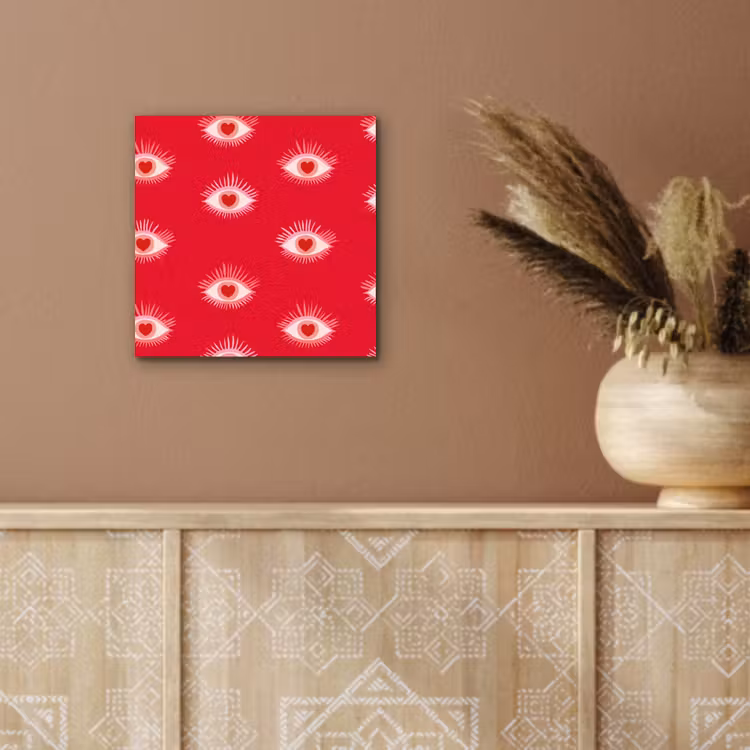 Ogen - Hart - Abstract - Rood - Roze aluminium wit klein 46 -sfeer4