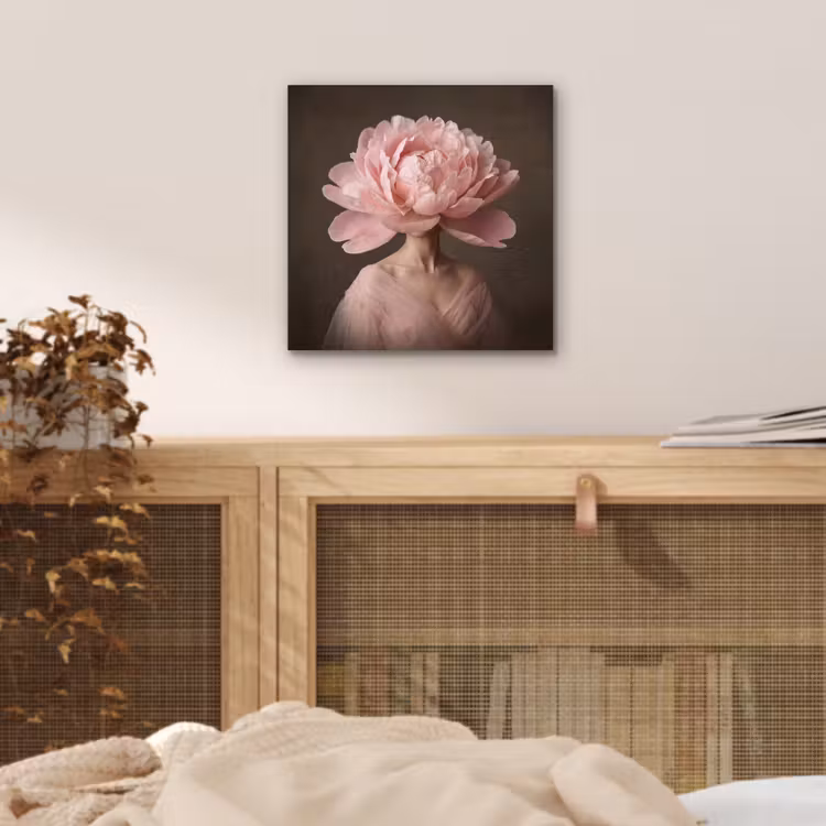 Gezicht - Roos - Roze aluminium wit klein -sfeer3