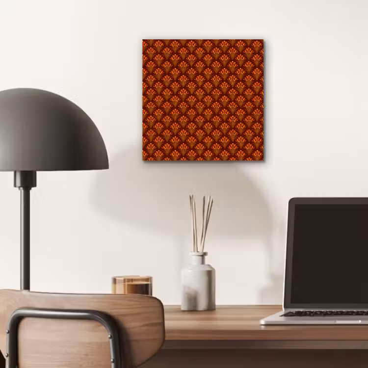Waaiers - Art Deco - Botanisch - Roestbruin - Oranje aluminium wit klein 46 -sfeer5
