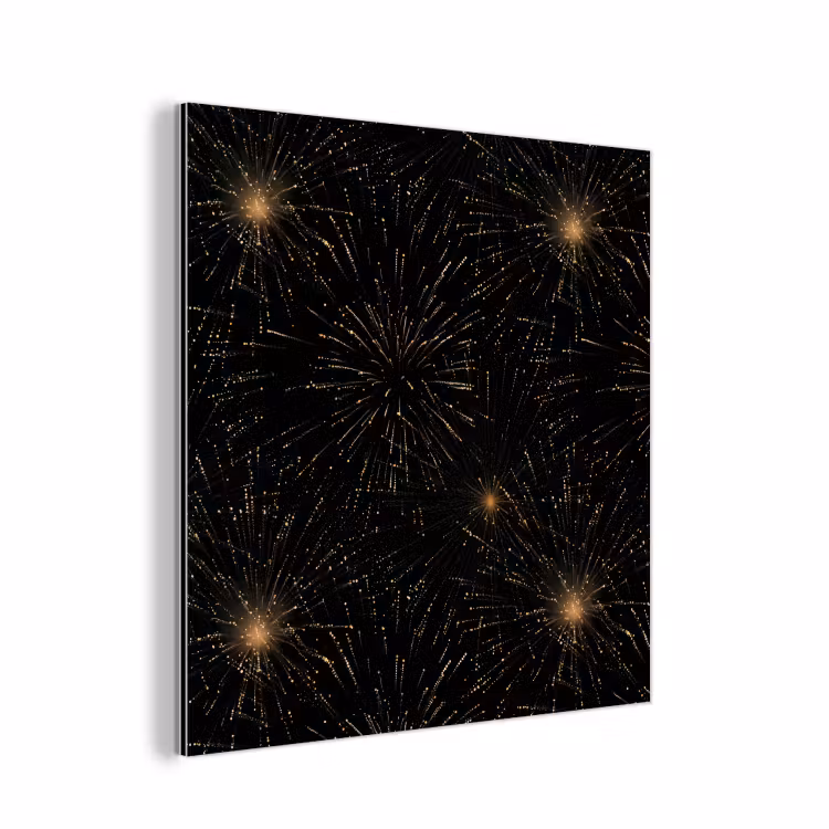 Vuurwerk - Patroon - Feestelijk - Goud - Zwart aluminium wit klein 46 -3d