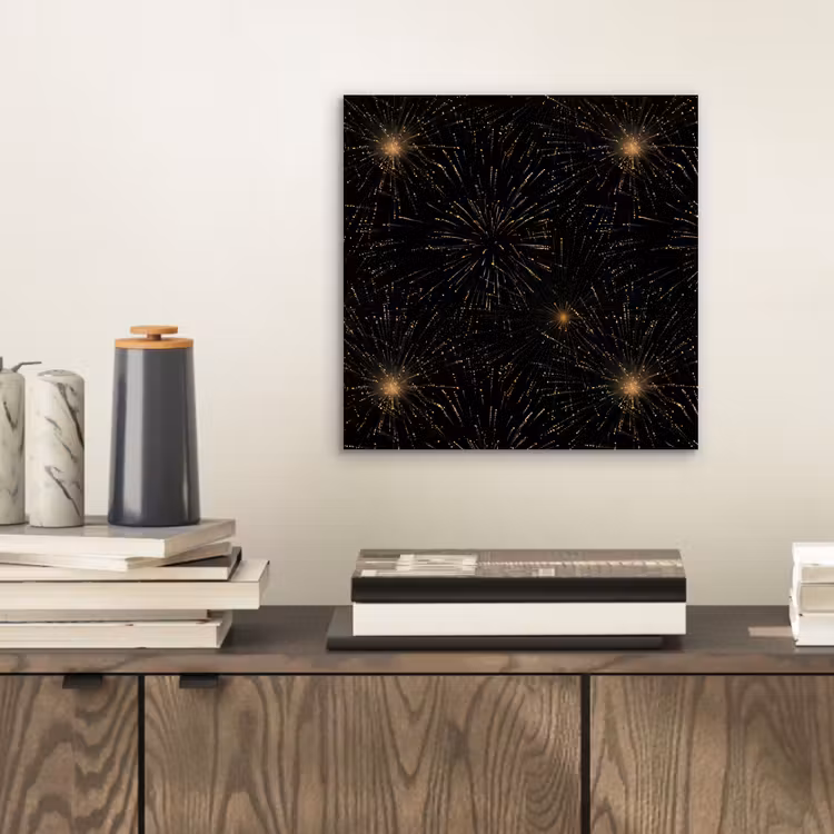 Vuurwerk - Patroon - Feestelijk - Goud - Zwart aluminium wit klein 46 -sfeer1