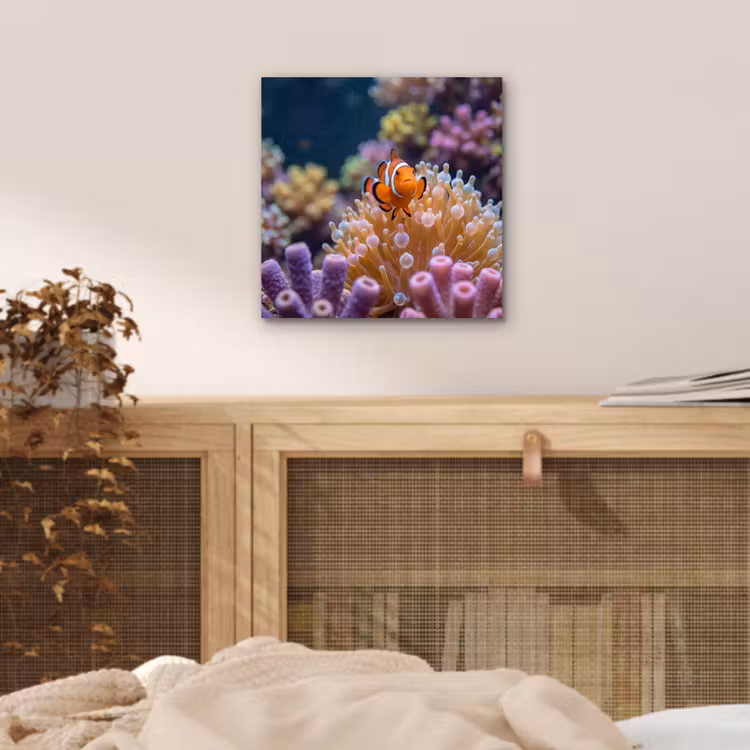 Vis - Koraal - Onderwater - Oranje - Dieren aluminium wit klein -sfeer3