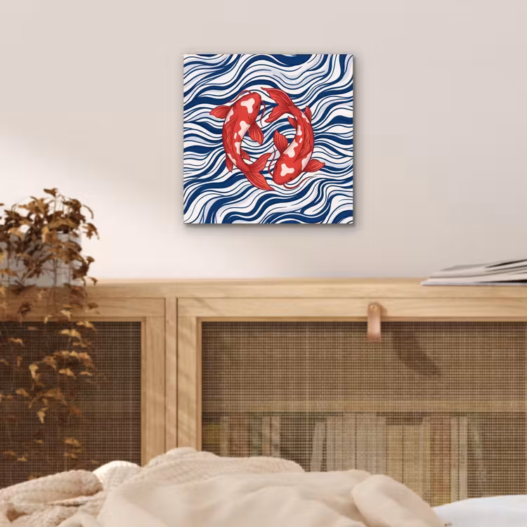 Vis - Water - Natuur - Illustratie - Rood aluminium wit klein -sfeer3